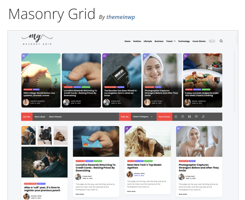 Masonry Grid theme